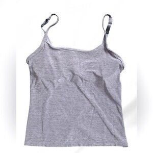 Women vintage gray stretchy underwire cami tank top size s adjustable straps